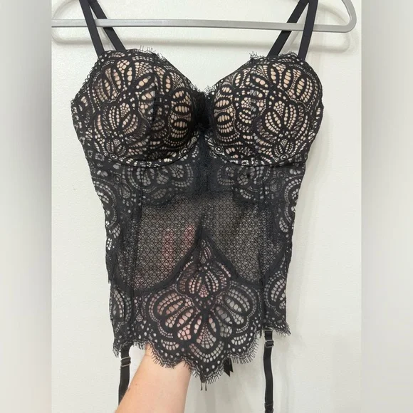Victorias Secret Black Lace Bustier Top - Picture 4 of 7
